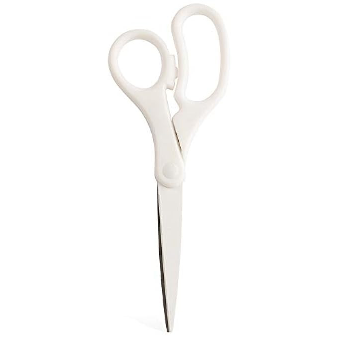 JAM PAPER Multi-Purpose Precision Scissors - 8 Inch - White - Ergonomic Handle & Stainless Steel Bla | Amazon (US)