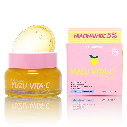 LALARECIPE Yuzu Vitamin C Cream for Face, Niacinamide 5%, Hydrating Moisturizer for Dark Spots, Fine Lines, Glowing Skin, Korean Skin Care (1.69 Fl Oz / 50ml) | Amazon (US)