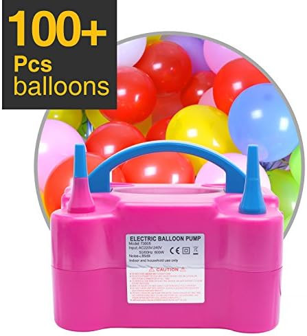 MESHA Electric Balloon Inflator Portable Dual Nozzle Electric Air Balloon Pump with Hose Extensio... | Amazon (US)