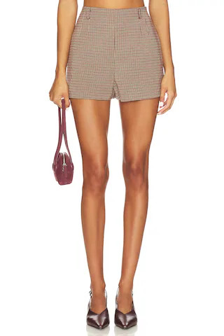 ASTR the Label Gisselle Shorts in Brown Wine Plaid from Revolve.com | Revolve Clothing (Global)