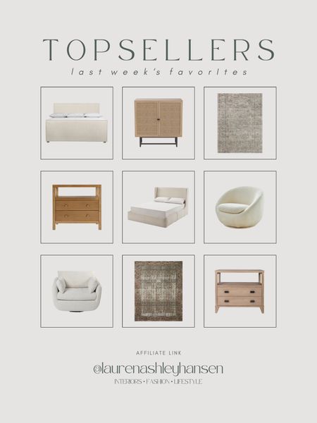 The his week’s top nine best selling items! A mixture of items we own and love, as well as look for less versions too. Three pieces in our home I’ll never regret buying are our highland bed, dalton storage bed, and kova cabinets! 

#LTKstyletip #LTKhome