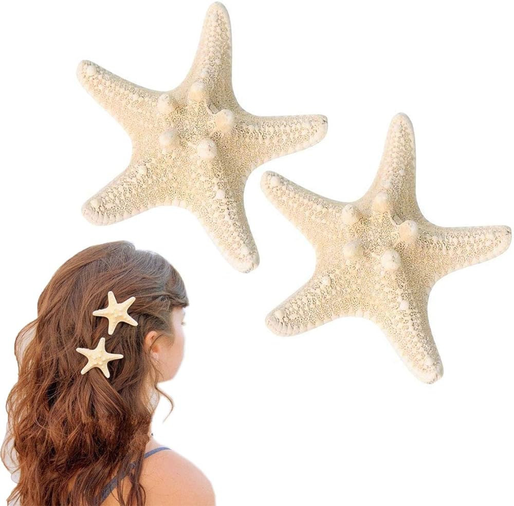 OBTANIM 2 Pcs Starfish Hair Clip Resin Beach Sea Star Hair Pins Mermaid Hair Clips Accessories for W | Amazon (US)