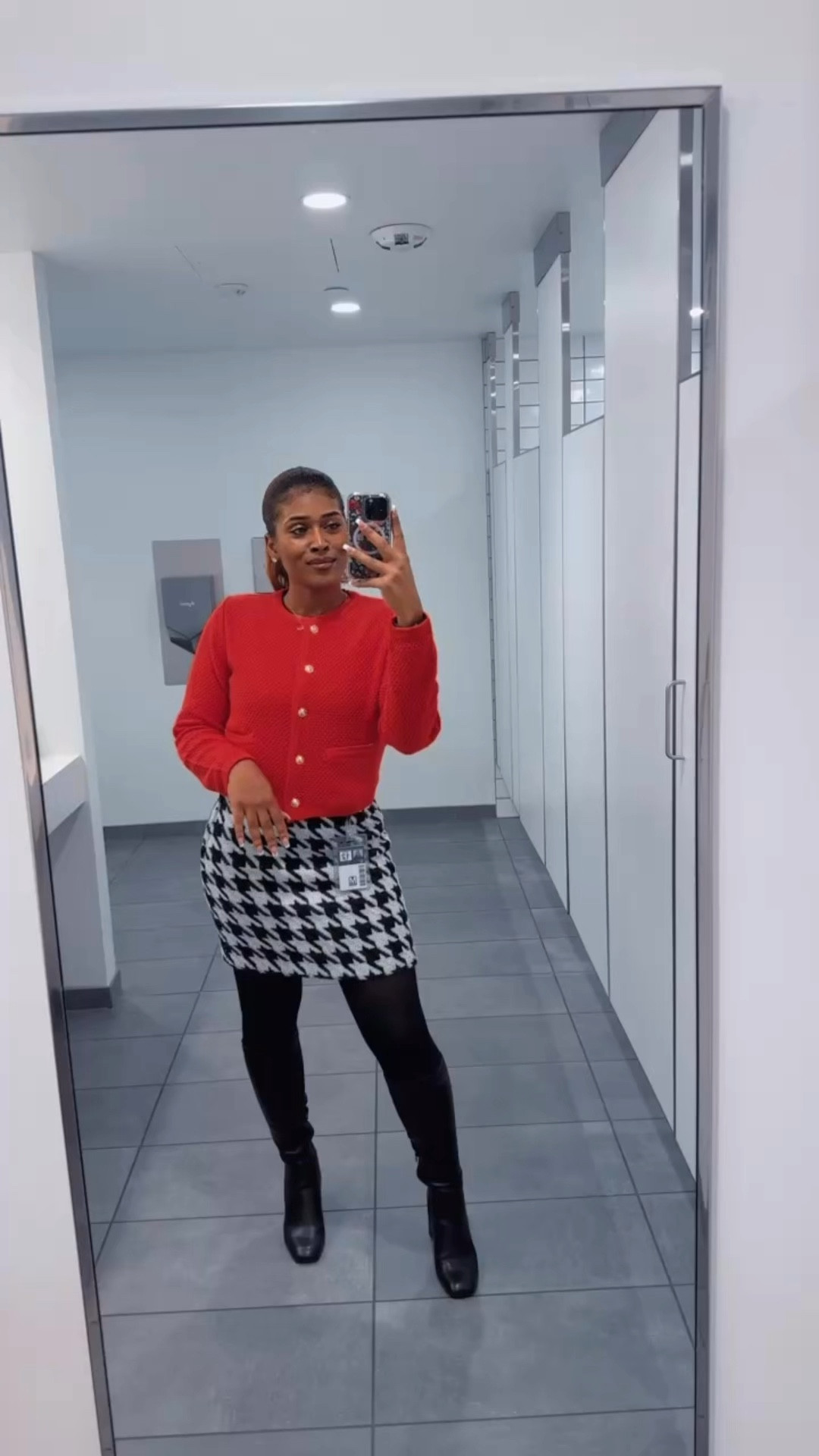 Midweek slay with a pop of color! This cozy-chic cardigan from Target is the perfect match for my favorite houndstooth mini—classic, comfy, and effortlessly stylish. Topped it off with my go-to boots because they never let me down✨ 

#WorkwearWednesday #LTKStyle #OOTD#LTKNYFW 

#LTKStyleTip #LTKWorkwear