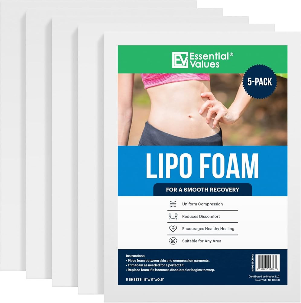 Lipo Foam Pads 5 Pack - Foam Boards For Lipo Recovery - Lipo Wraps for Stomach by Essential Value... | Amazon (US)