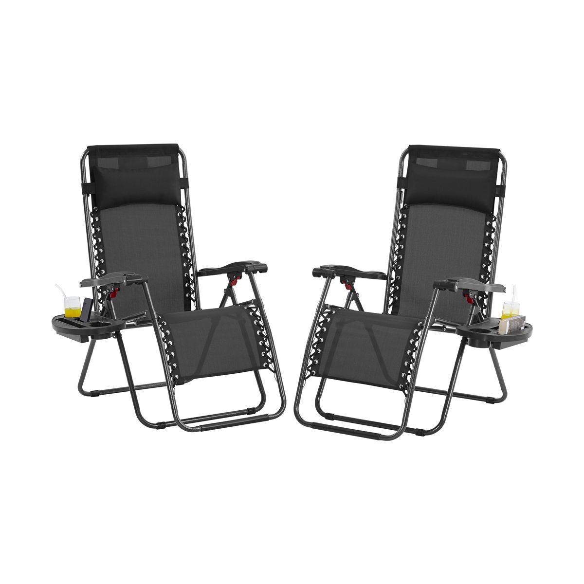 Yaheetech Set of 2 26in Outdoor Zero Gravity Chair Patio Lounge Camping Chair, Black | Target