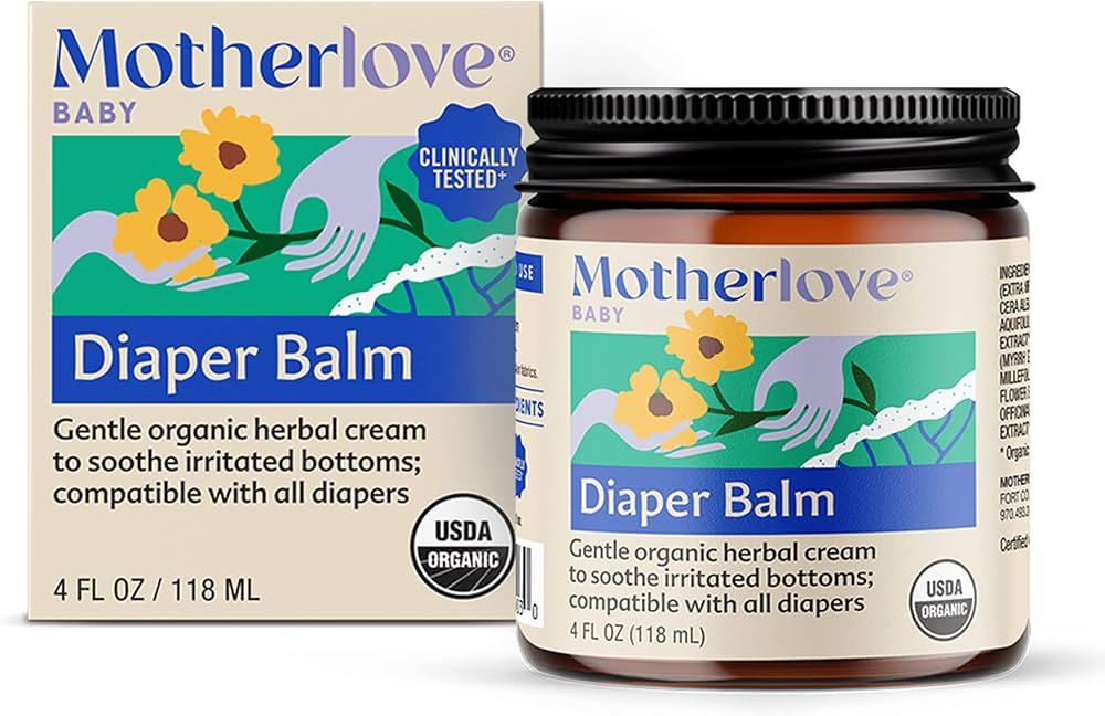 Motherlove Diaper Balm (4 oz) Organic Herbal Diaper Rash Cream—Cloth Diaper Safe, Zinc Oxide- &... | Amazon (US)