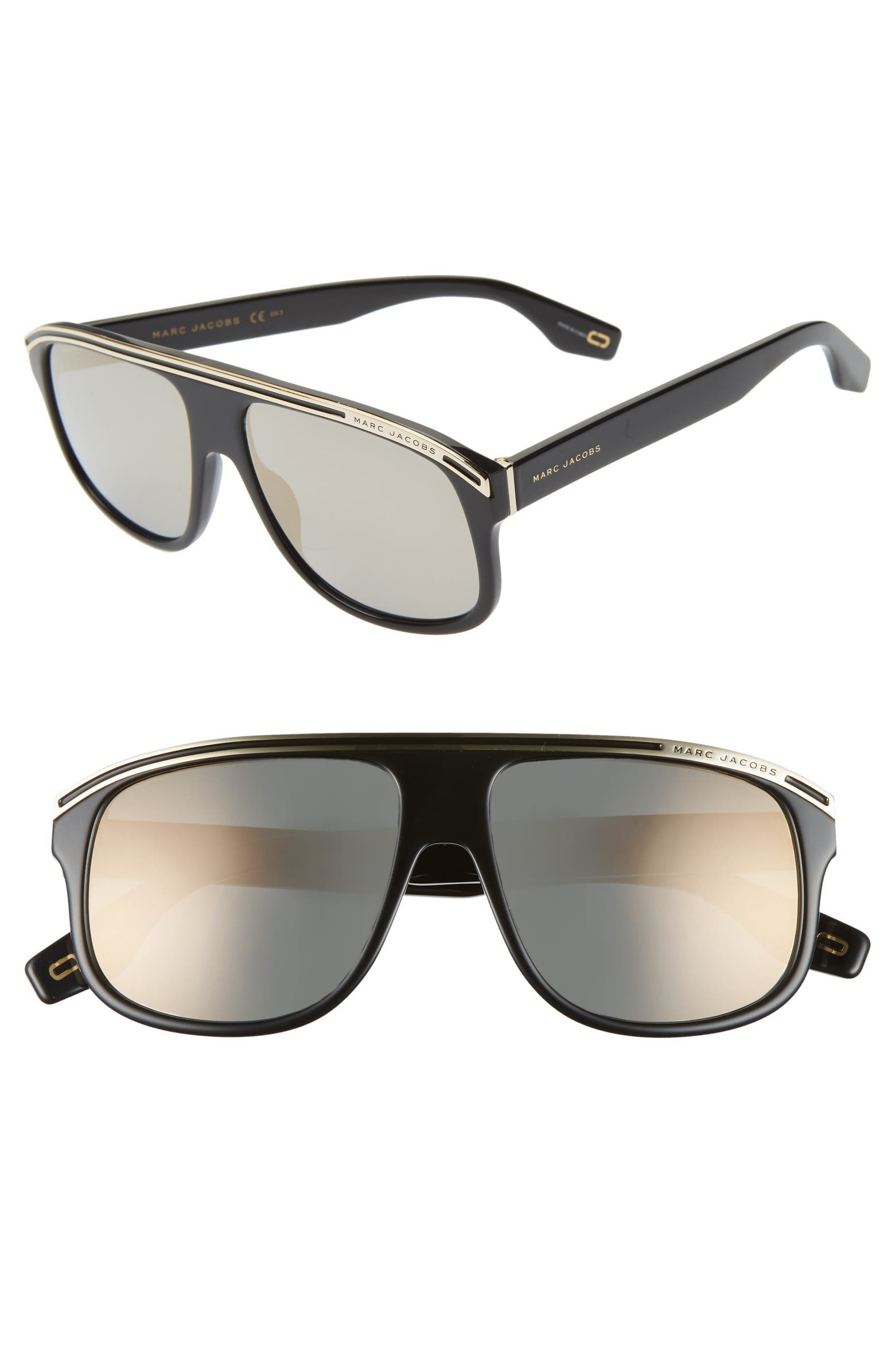 58mm Mirrored Aviator Sunglasses | Nordstrom