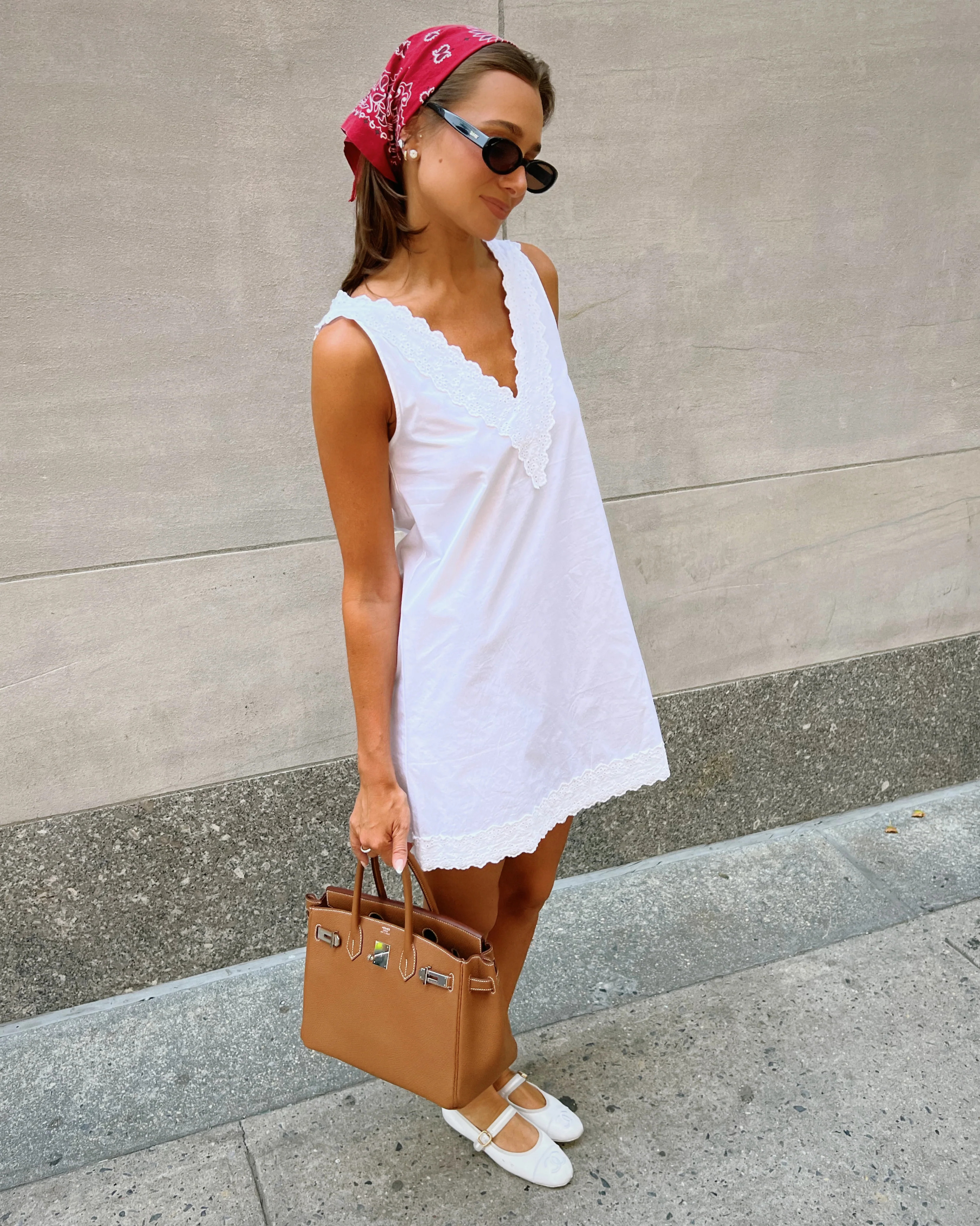 V-Neck Lace Poplin Mini Dress | We Wore What