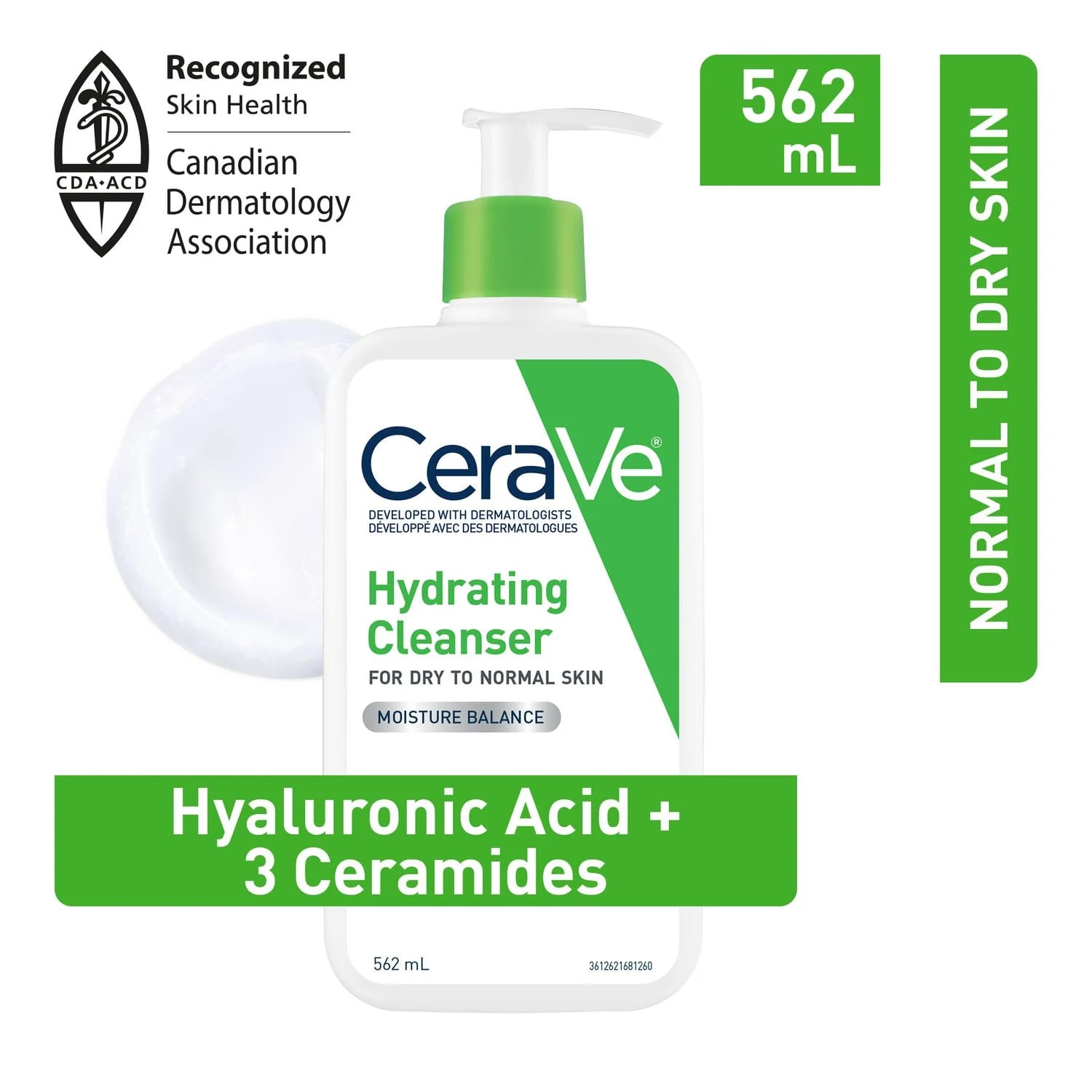 CeraVe Hydrating Cleanser, Gentle Face Wash with Ceramides and Hyaluronic Acid for Normal to Dry ... | Walmart (CA)