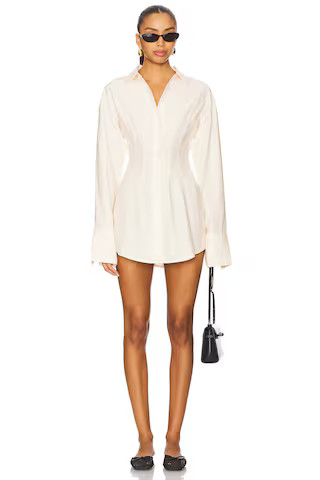 ALL THE WAYS Charitie Button Up Mini Dress in Cream from Revolve.com | Revolve Clothing (Global)