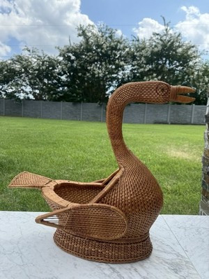 Vintage Or Vintage -Style Wicker Swan Basket | eBay US