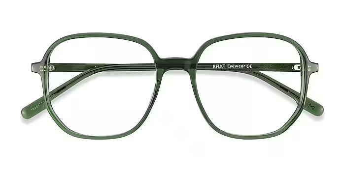 Natural Square Clear Green Glasses for Women | Eyebuydirect | EyeBuyDirect.com