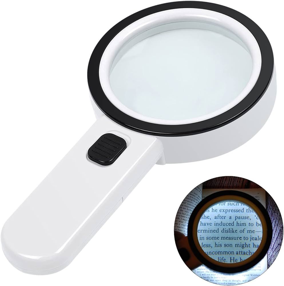 AIXPI Magnifying Glass with Light, 30X Handheld Large Magnifying Glass 12 LED Illuminated Lighted... | Amazon (US)