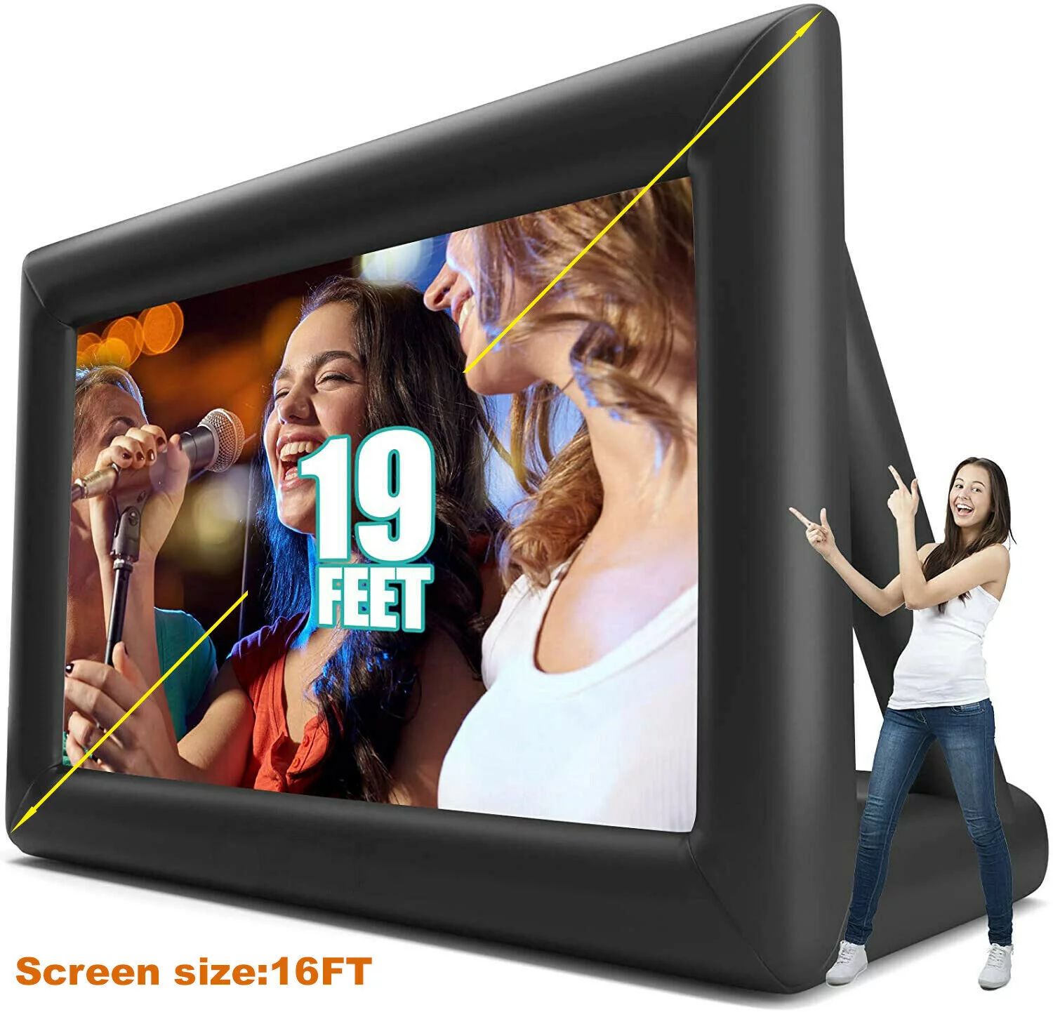 Urbanest 19Ft Outdoor and Indoor Inflatable Movie Projector Screen with Blower, Supports Front an... | Walmart (US)