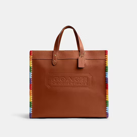Field Tote 40 With Rainbow Crochet | Coach (US)