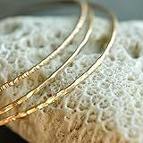 Skinny Stacking Bangles (set of 3) - Size S or M - 3 textures - sterling silver or 14k gold filled | Amazon (US)
