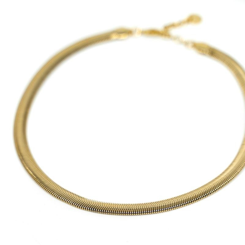 Liquid Gold Herringbone Necklace | The Sis Kiss
