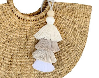 Tassels for Bags, Straw Bag, Bogg Bag, Beach Bag Tassel, Bogg Bag Charm, Straw Bag Charm, PomPom | Etsy (US)