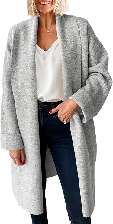 Saodimallsu Womens Long Cardigan Sweaters Chunky Open Front Oversized Slouchy Knit Fall Trendy Co... | Amazon (US)