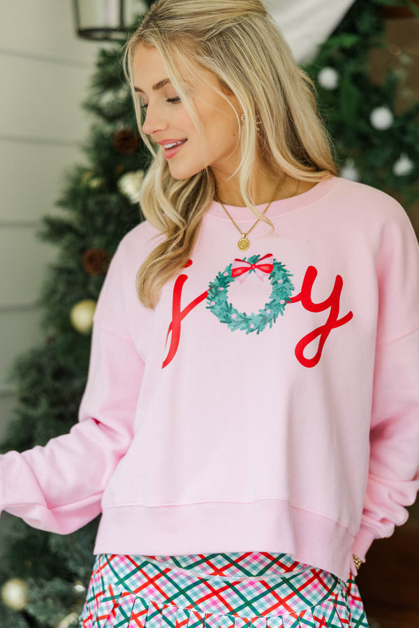 Joy To The World Blush Graphic Sweatshirt | The Mint Julep Boutique