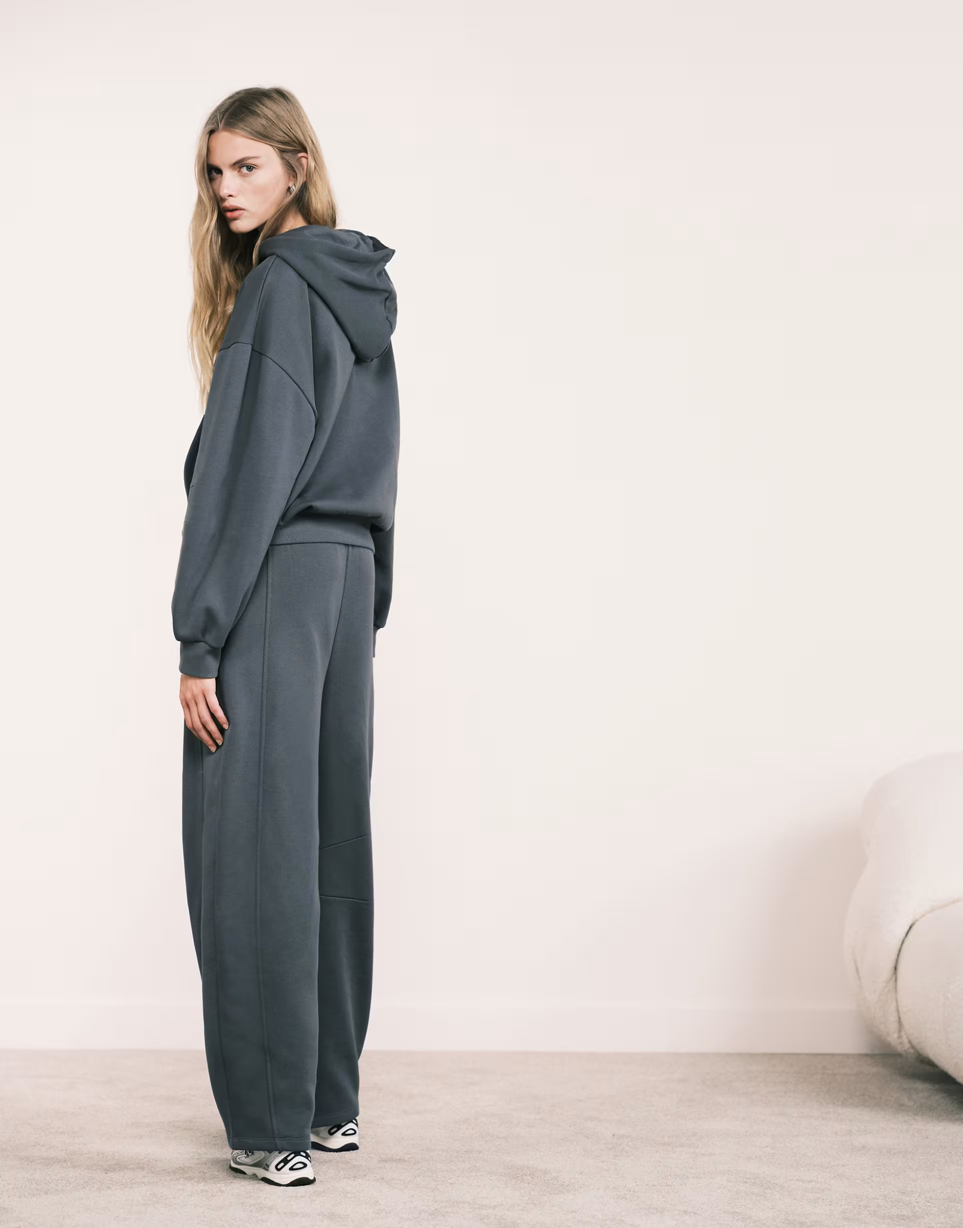 ASOS DESIGN barrel leg sweatpants with seam detailing in charcoal - part of a set | ASOS | ASOS (Global)