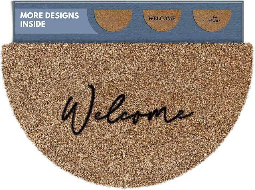 Barnyard Designs Half Moon Welcome Mat for Front Door and Outdoor Entrance, Large Door Mat Indoor... | Amazon (US)