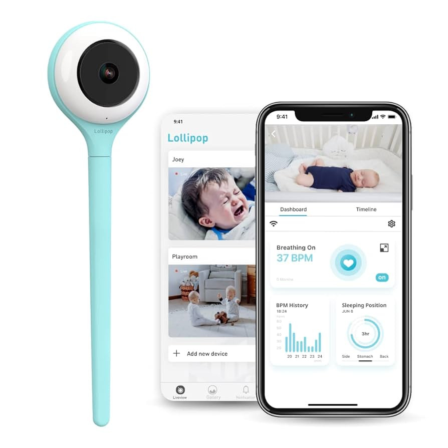 Lollipop Baby Monitor (Turquoise) - Full-Featured Smart Wi-Fi Camera of True Crying Detection wit... | Amazon (US)