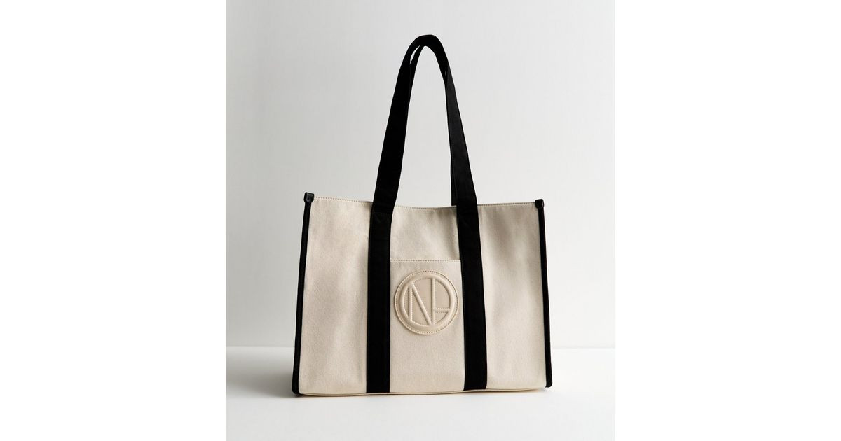 Beige NL Logo Large Tote Bag  | New Look | New Look (UK)