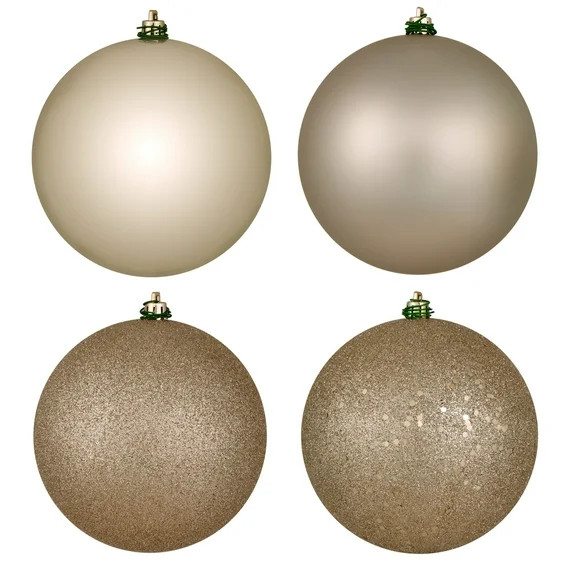 Vickerman 6" Oat 4-Finish Ball Ornament Assortment, 4 per Box | Walmart (US)