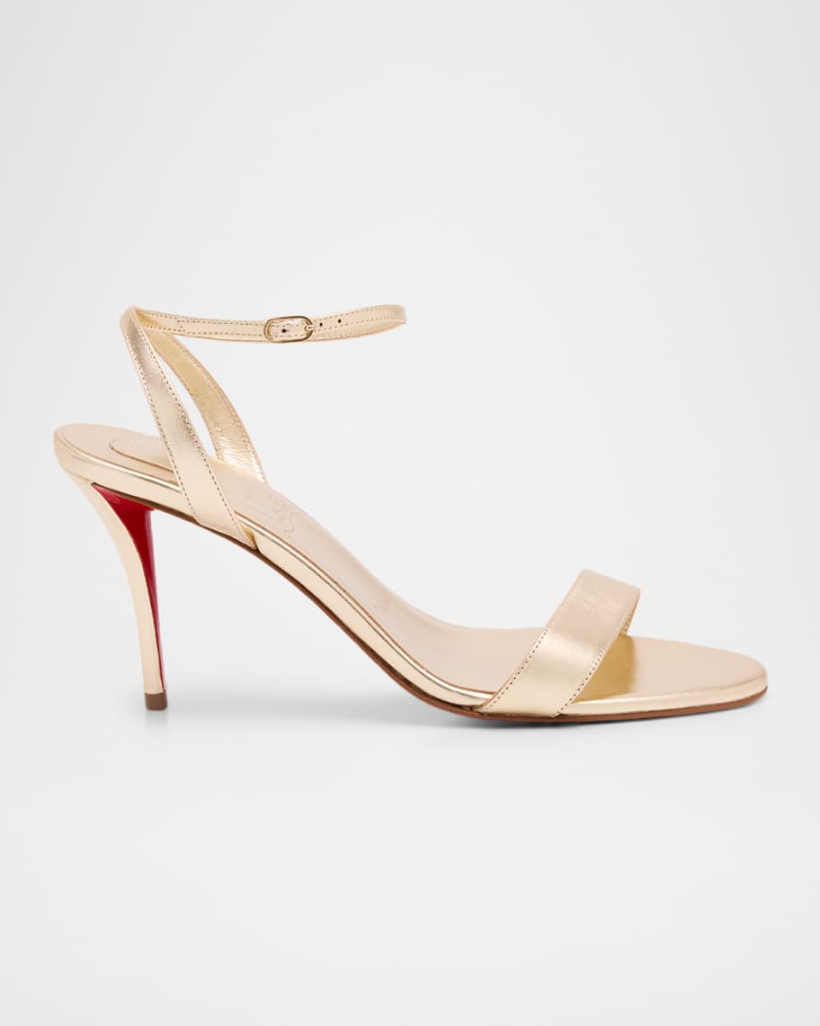 Christian Louboutin Miss Z Metallic Leather Red Sole Sandals | Neiman Marcus