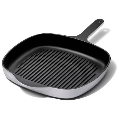 Caraway Home Enameled Cast Iron Grill Pan Gray: Lifetime Warranty, Hand Wash, Electric & Gas Compatible, 10.5" x 16.5" | Target