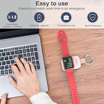 Portable Wireless Charger Compatible for Apple Watch Series 8/UItra/7/6/5/4/3/2/SE/Nike, Compact ... | Amazon (US)