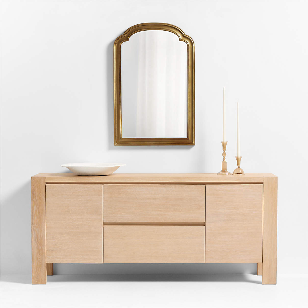 Brookhaven Brass Metal Vanity Wall Mirror 23.9"x36" + Reviews | Crate & Barrel | Crate & Barrel