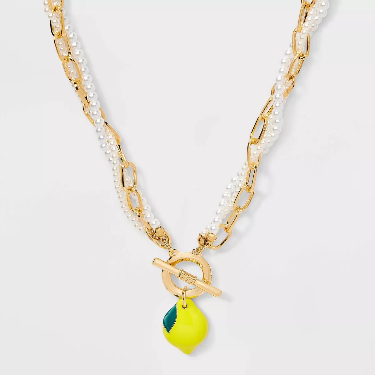 Lemon Drop and Pearl Mix Necklace - A New Day™ Multi-Colored | Target