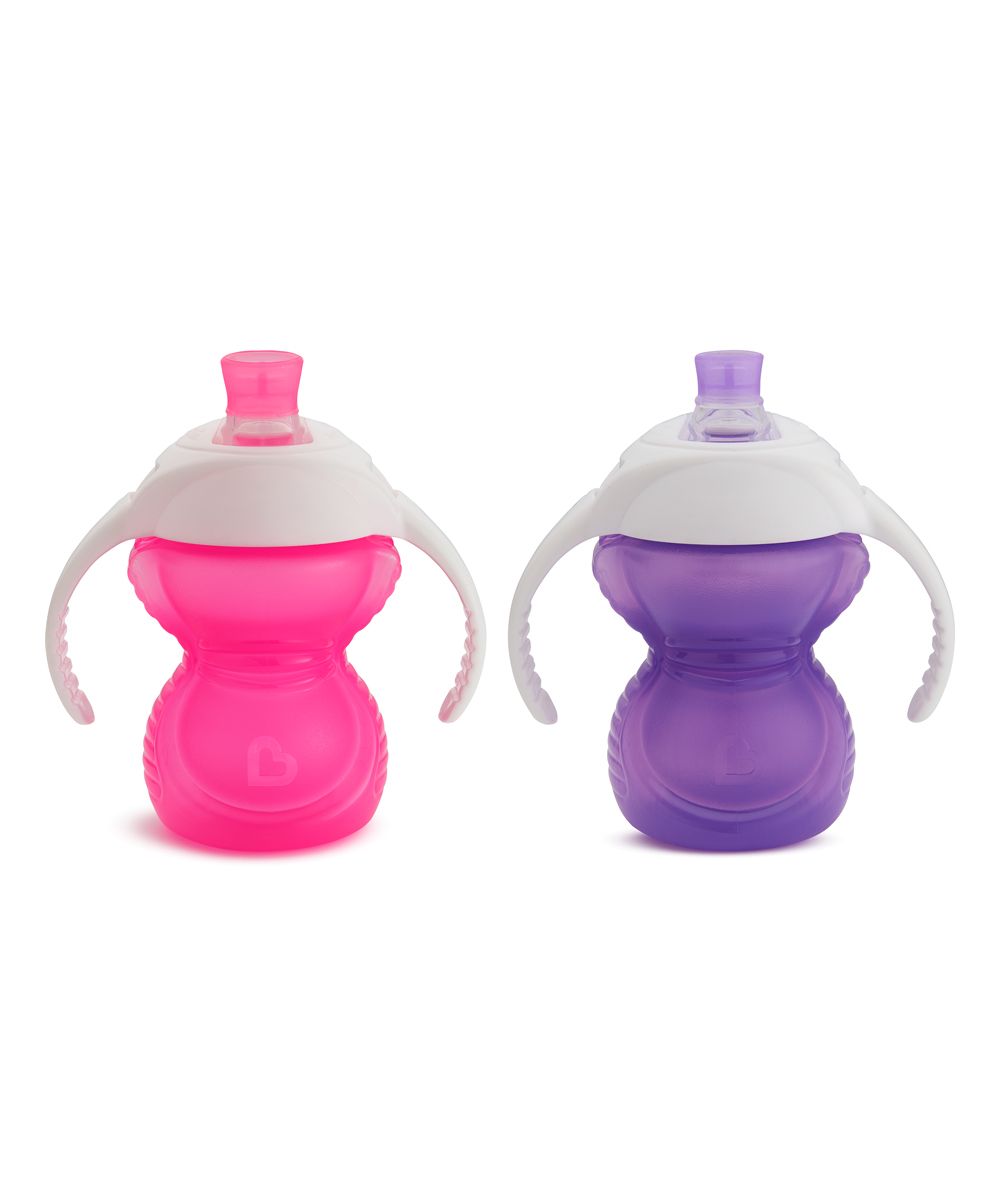Munchkin Sippy Cups Pink/Purple - Pink & Purple 7-Oz. Click-Lock Bite Proof Trainer Cup - Set of Two | Zulily
