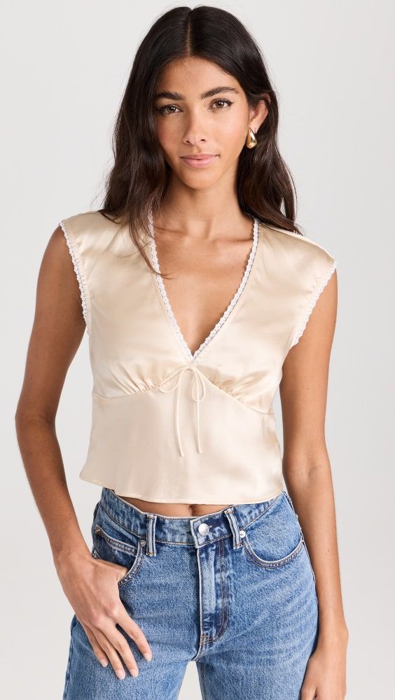 Reformation Cherry Silk Top | Shopbop | Shopbop