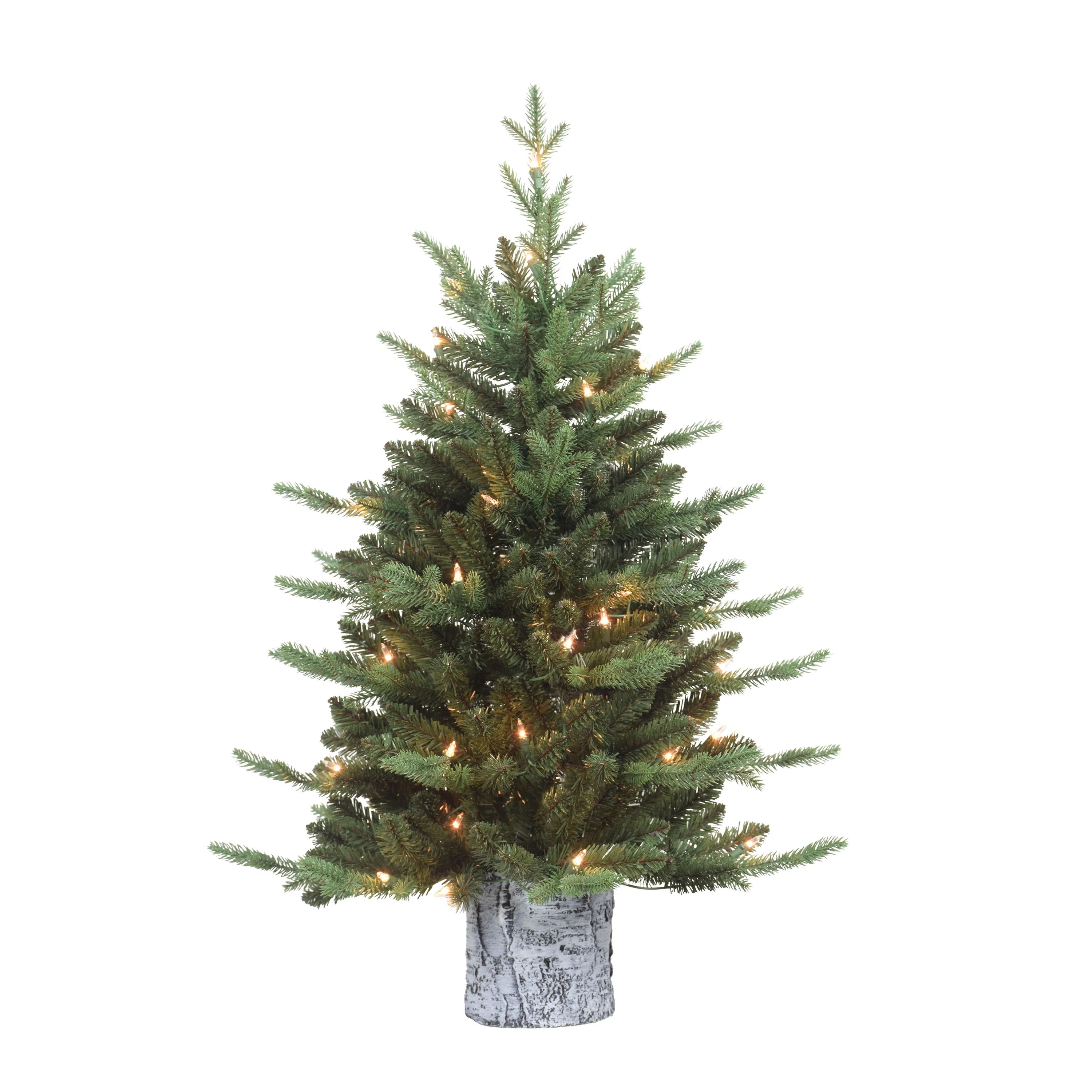 Pre-Lit 3' Potted Artificial Christmas Tree with 50 Lights, Green - Walmart.com | Walmart (US)
