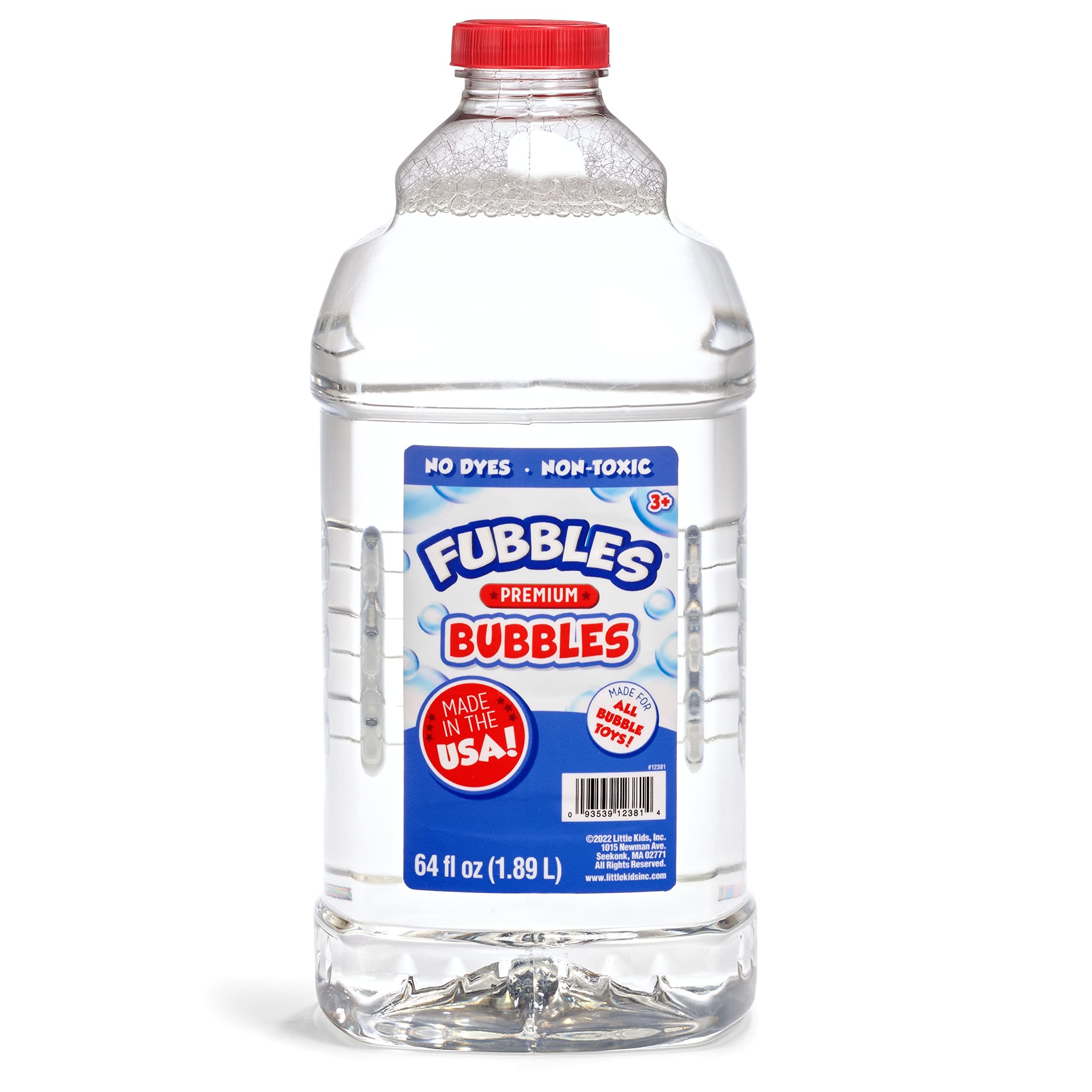 Little Kids Bubbles by Fubbles| Made in The USA |64oz Non Toxic Bubble Solution |Bubble Refill fo... | Amazon (US)