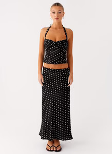 Breanne Midi Skirt - Black Polka Dot | Peppermayo (Global)