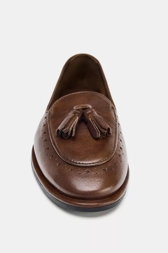 LEATHER TASSEL LOAFERS | Zara US