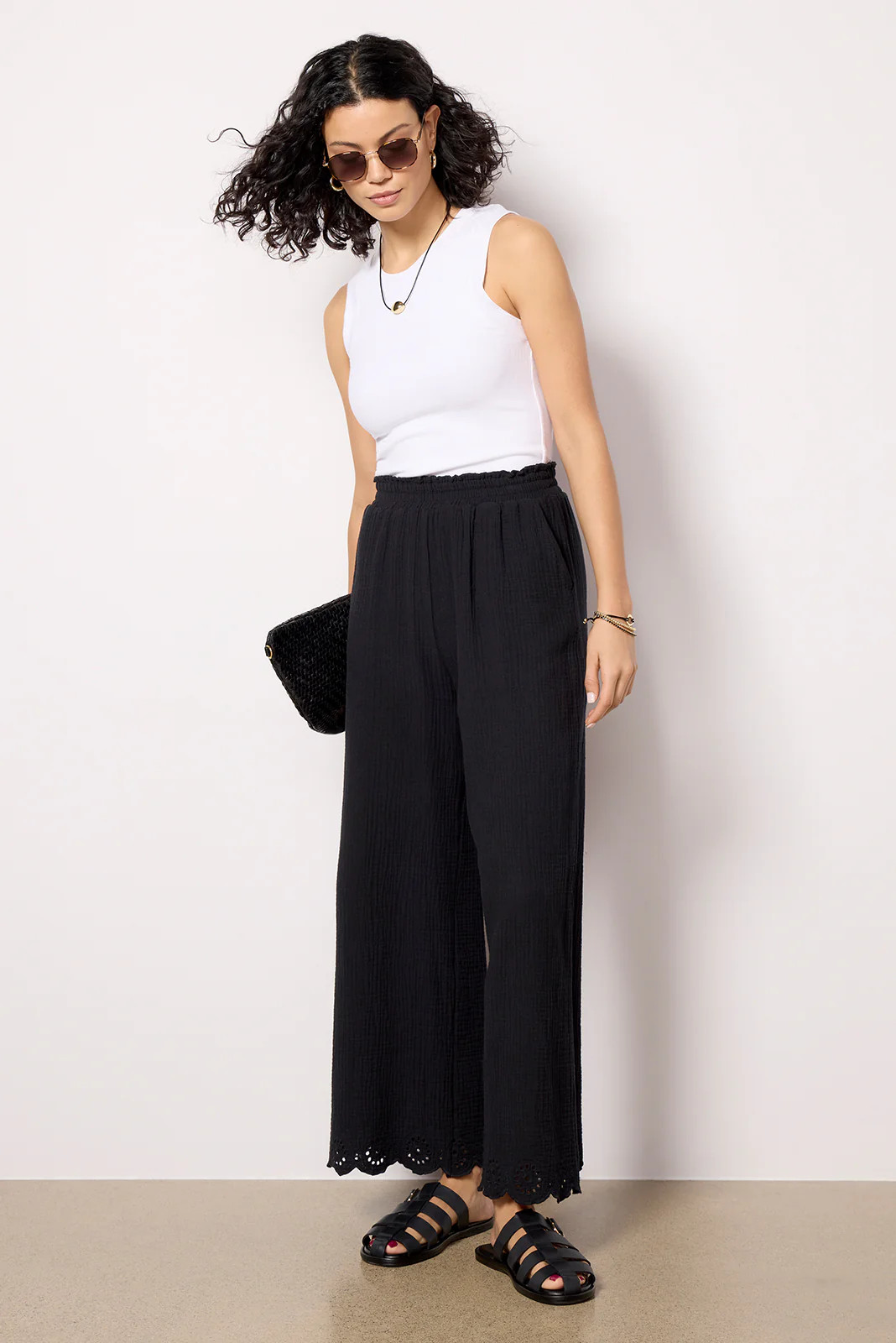 Eden Gauze Eyelet Pant | Evereve