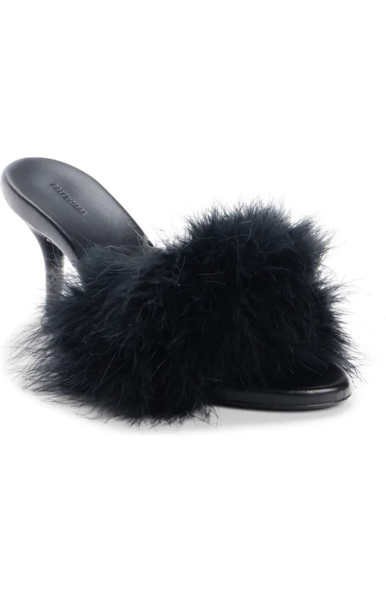 Balenciaga Boudoir Feather Slide Sandal (Women) | Nordstrom | Nordstrom