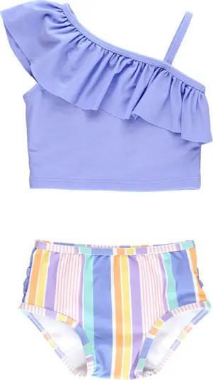 RuffleButts Kids' Rainbow Lane Two-Piece Swimsuit | Nordstrom | Nordstrom