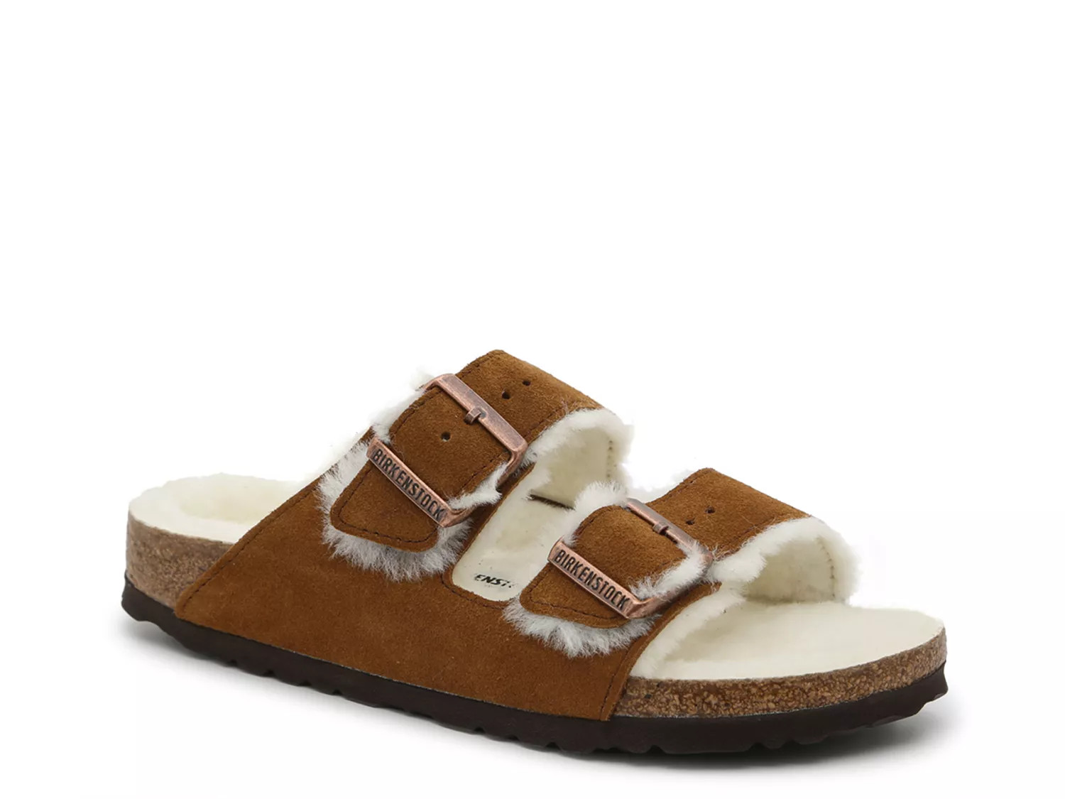 Birkenstock Arizona Shearling Slide Sandal | Women's | Cognac | Size EU 40 / US Womens 9-9.5 / Mens 7-7.5 | Sandals | Slippers | DSW