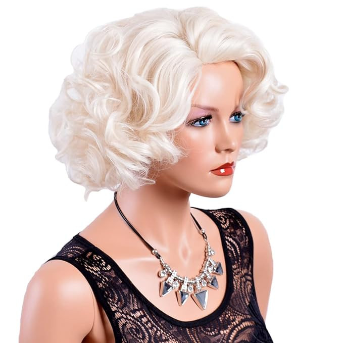 GNIMEGIL Short Blonde Curly Wigs for Women Big Wavy 80s Flip Wigs Cosplay Costume Party Halloween... | Amazon (US)