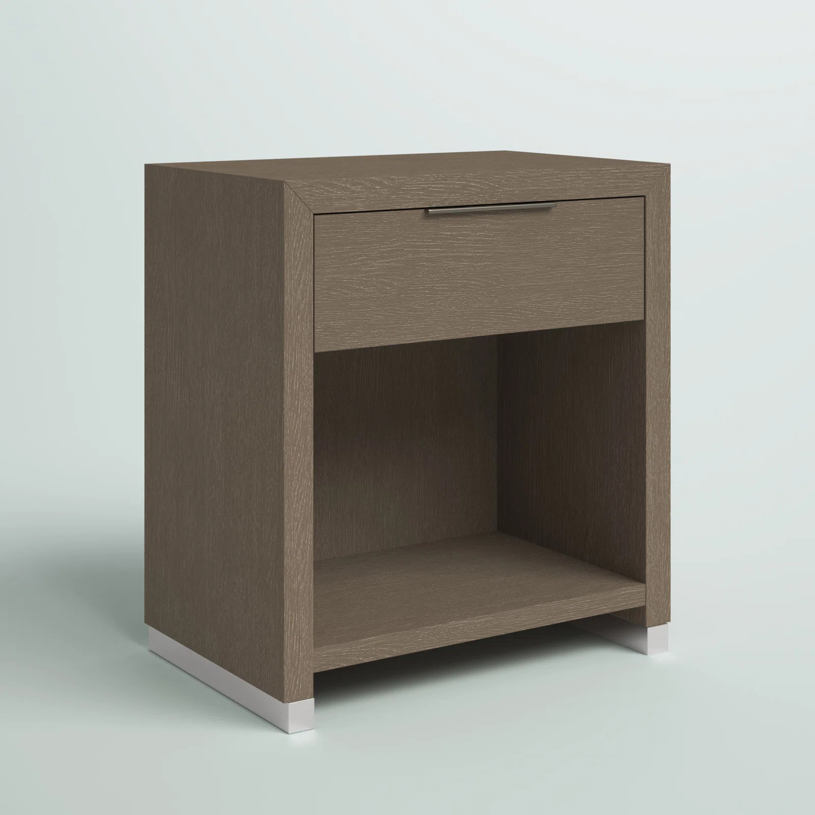 Delaplaine 1 - Drawer Solid Wood Nightstand in Gray | Wayfair Professional