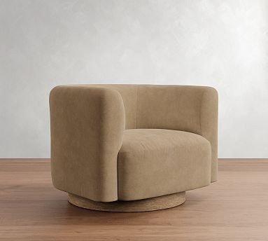 Cole Leather Swivel Chair | Pottery Barn (US)