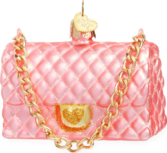 Quilted Purse Glass Ornament | Nordstrom