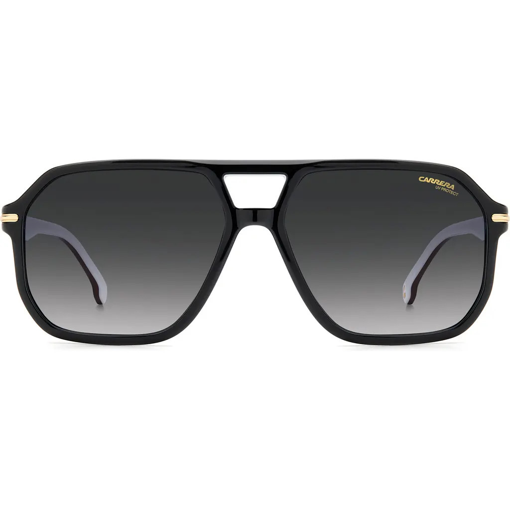Carrera Eyewear 59mm Rectangular Sunglasses in Black/Grey Shaded at Nordstrom | Nordstrom