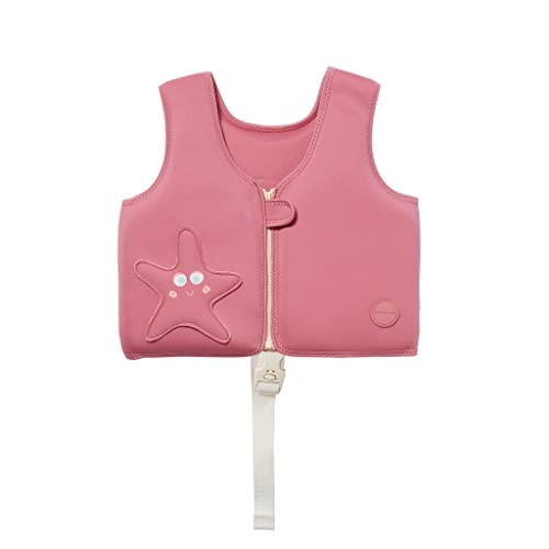 SUNNYLiFE Swim Vest - Constructed with Neoprene Plus a Secure Front Zip and Adjustable Safety Strap to Develop Water Confidence. | Toddler Swim Vest (Ocean Treasure | Rose Pink, 1-2) | Amazon (US)